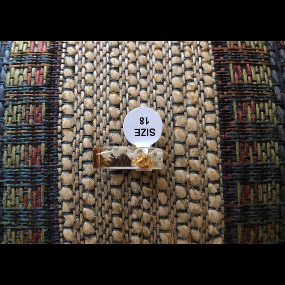 Violet & Gold Wood Resin Ring Size 7 - Picture 6 of 6